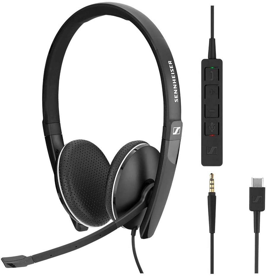 sennheiser epos sc 165 usb-c with 3.5mm double sided headset view