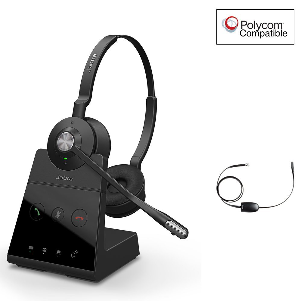 jabra engage 75 stereo + ehs wireless headset polycom certified view