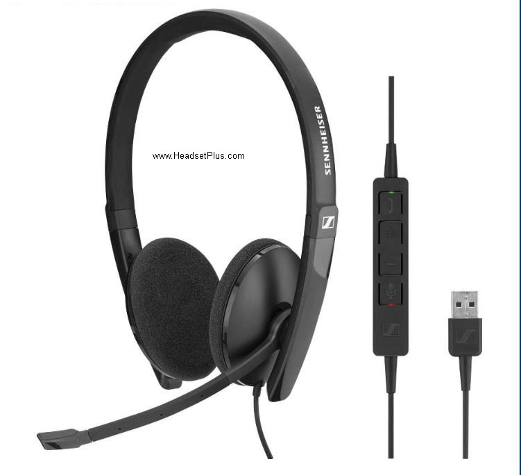 epos sc 160 usb-a ii  double sided computer headset, teams cert view