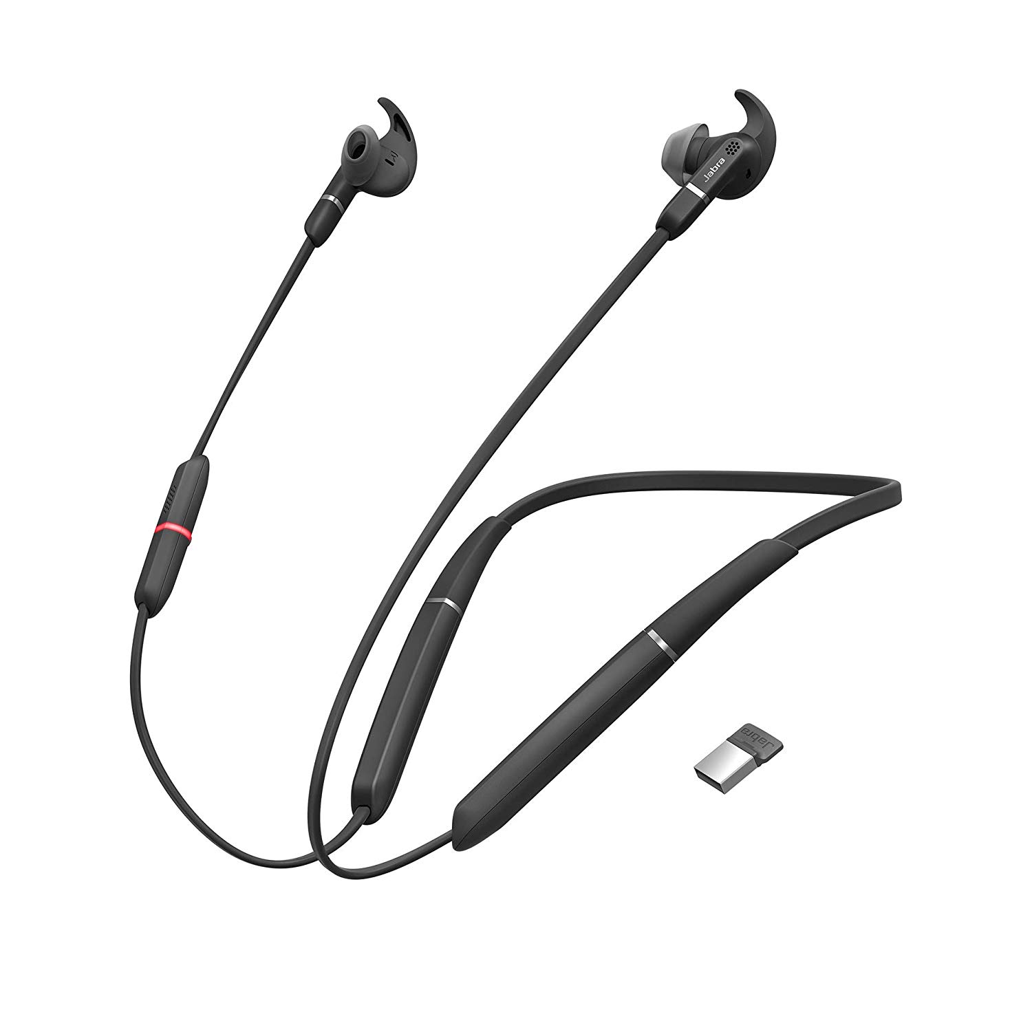 jabra evolve 65e uc + link 370 bluetooth usb earbuds *discontinu view